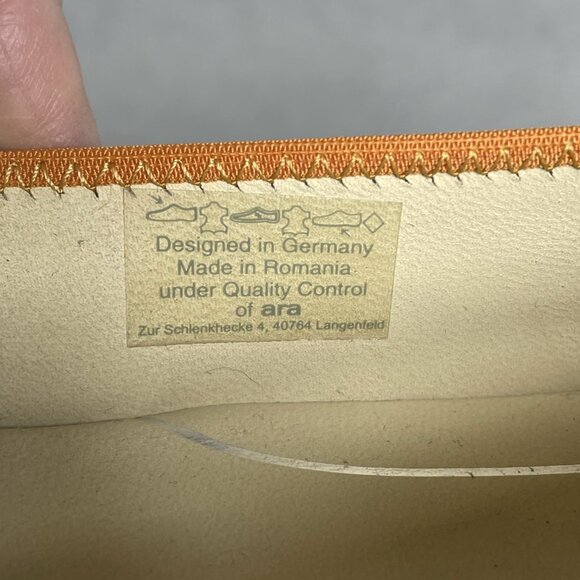 ARALuftpolster High Soft Shoes Flats Womens Sz 7 Orange Suede Cushioned Insole - Picture 9 of 10